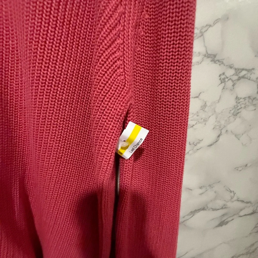 NEW French Connection Pink Knit Sweater Crew Neck Size L
